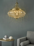 Där Asmara crystal ceiling light in antique brass - British product