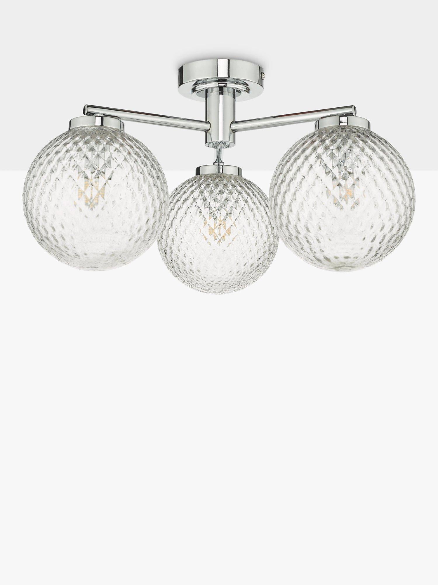 Där Wayne semi flush ceiling light polished chrome - British product