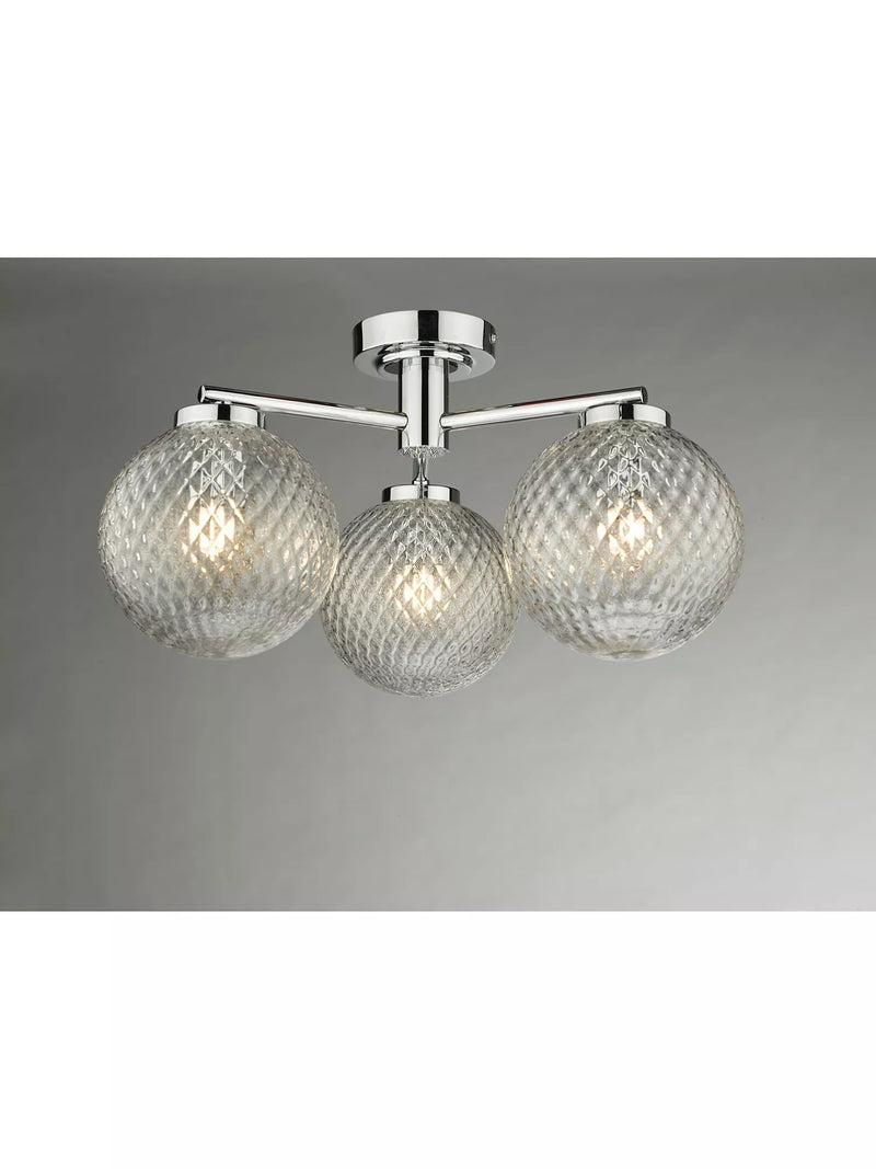 Där Wayne semi flush ceiling light polished chrome - British product