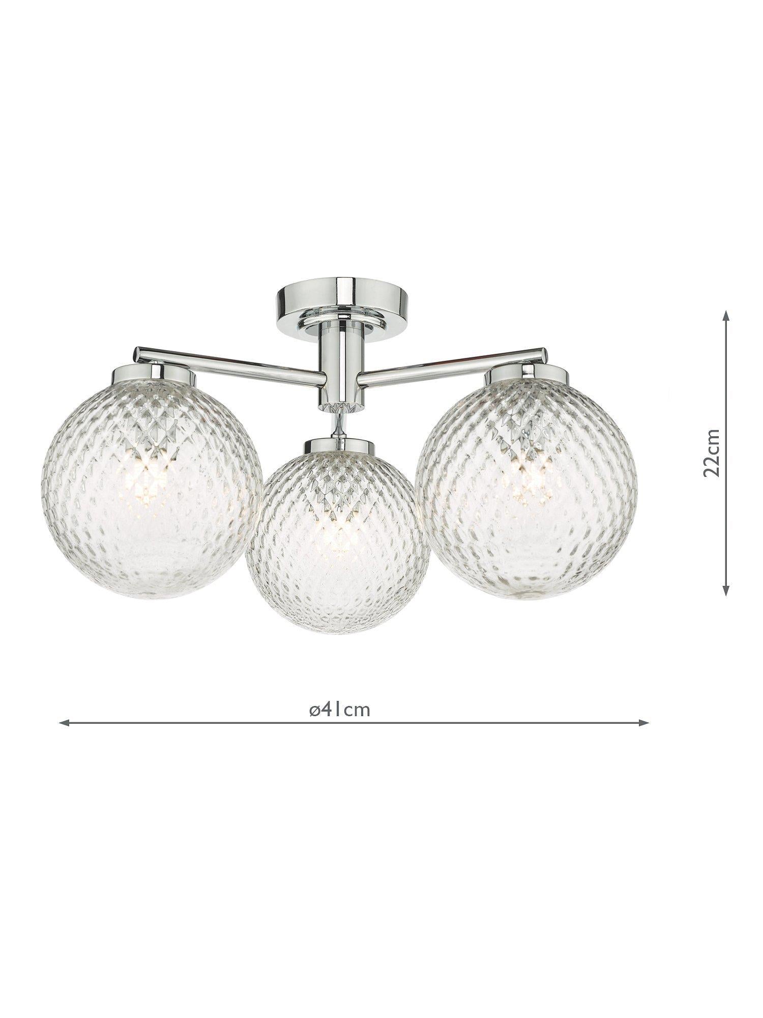 Där Wayne semi flush ceiling light polished chrome - British product