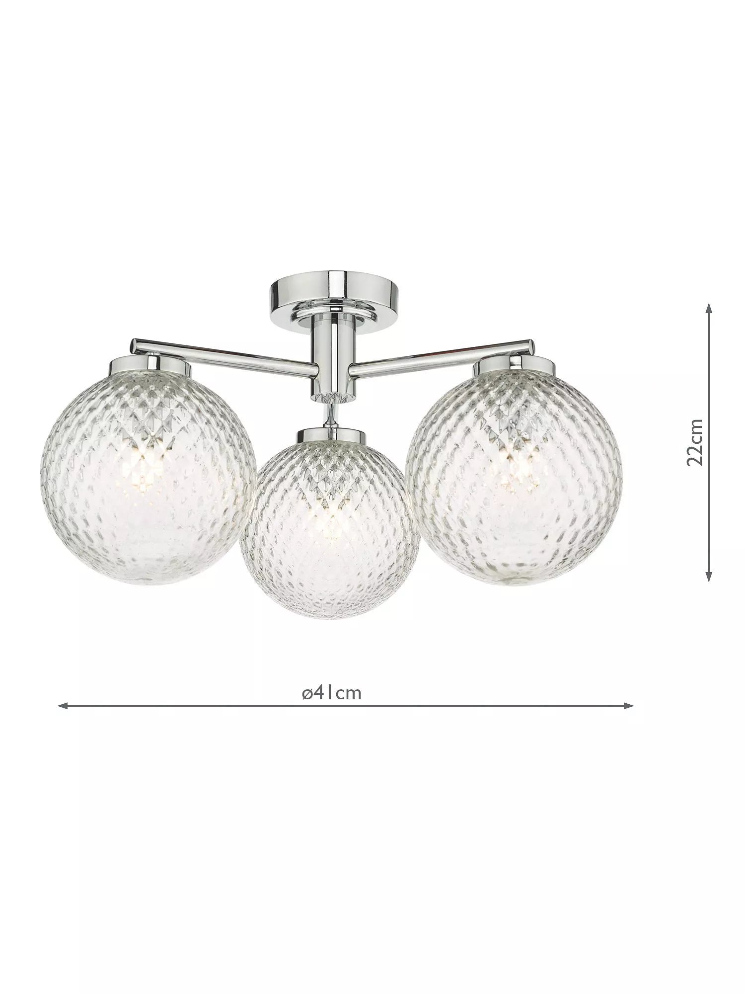 Där Wayne semi flush ceiling light polished chrome - British product
