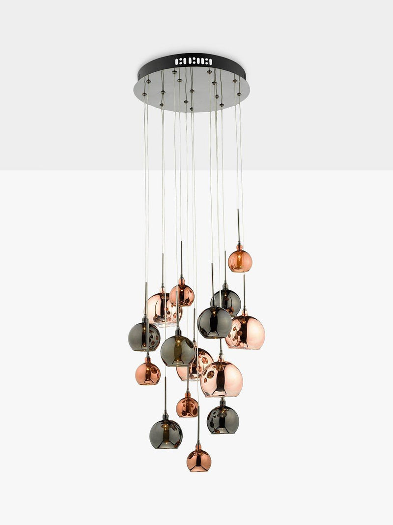 Där Aurellia 15 pendant cluster ceiling light copper bronze, imported from the UK