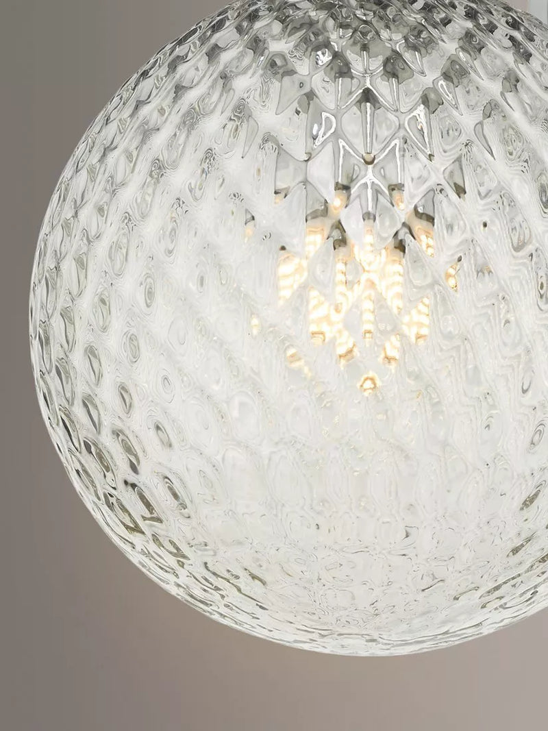 Där bathroom wall light with textured glass shade, polished chrome (British brand)