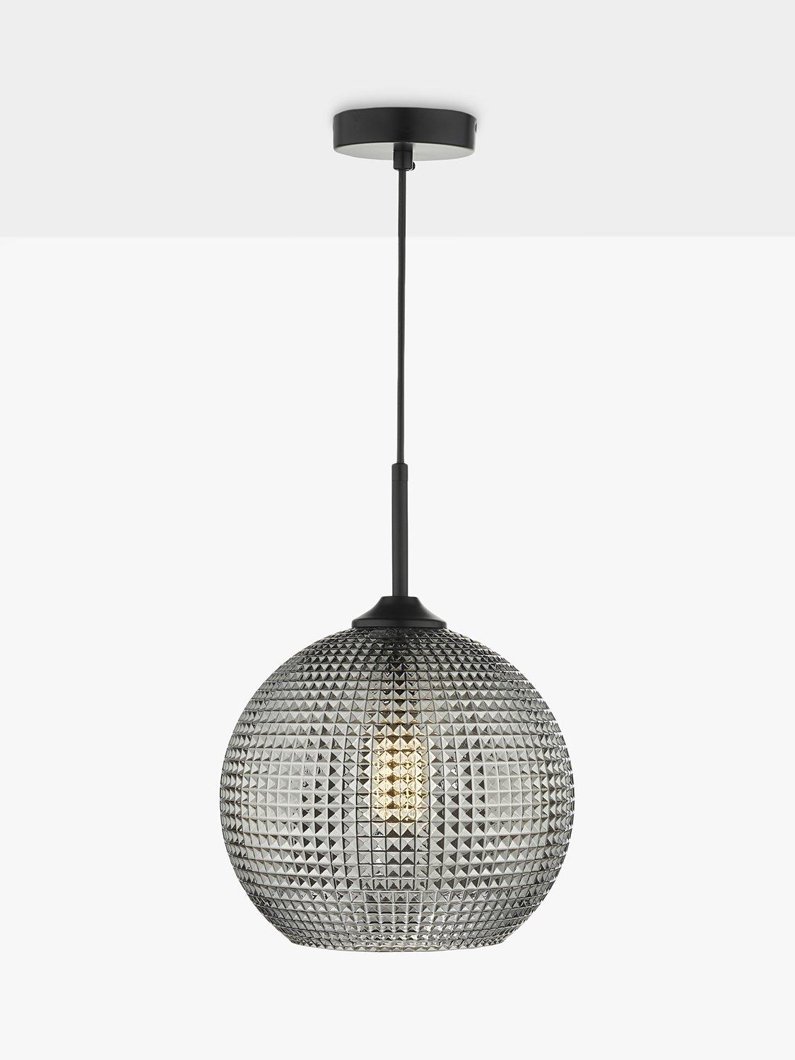 Där Soren textured glass ceiling light smoke finish (British brand)