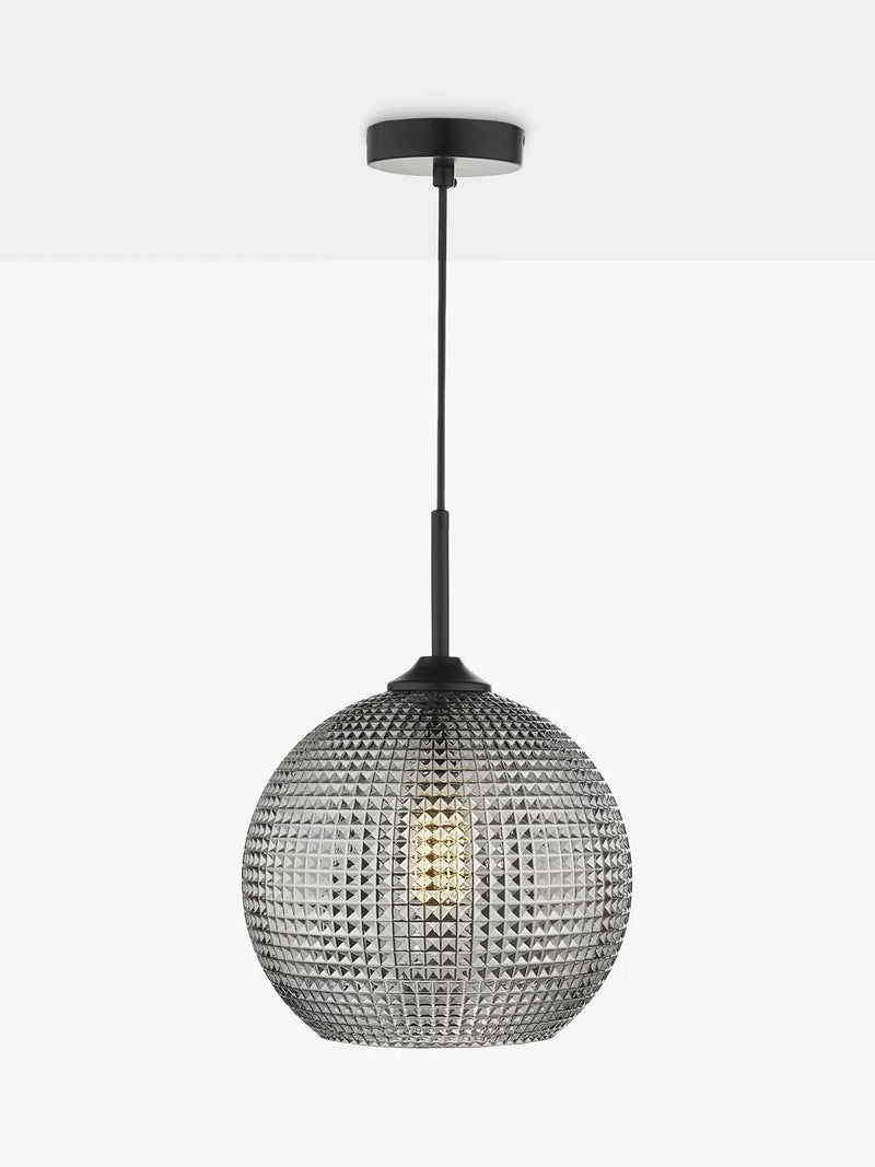 Där Soren textured glass ceiling light smoke finish (British brand)