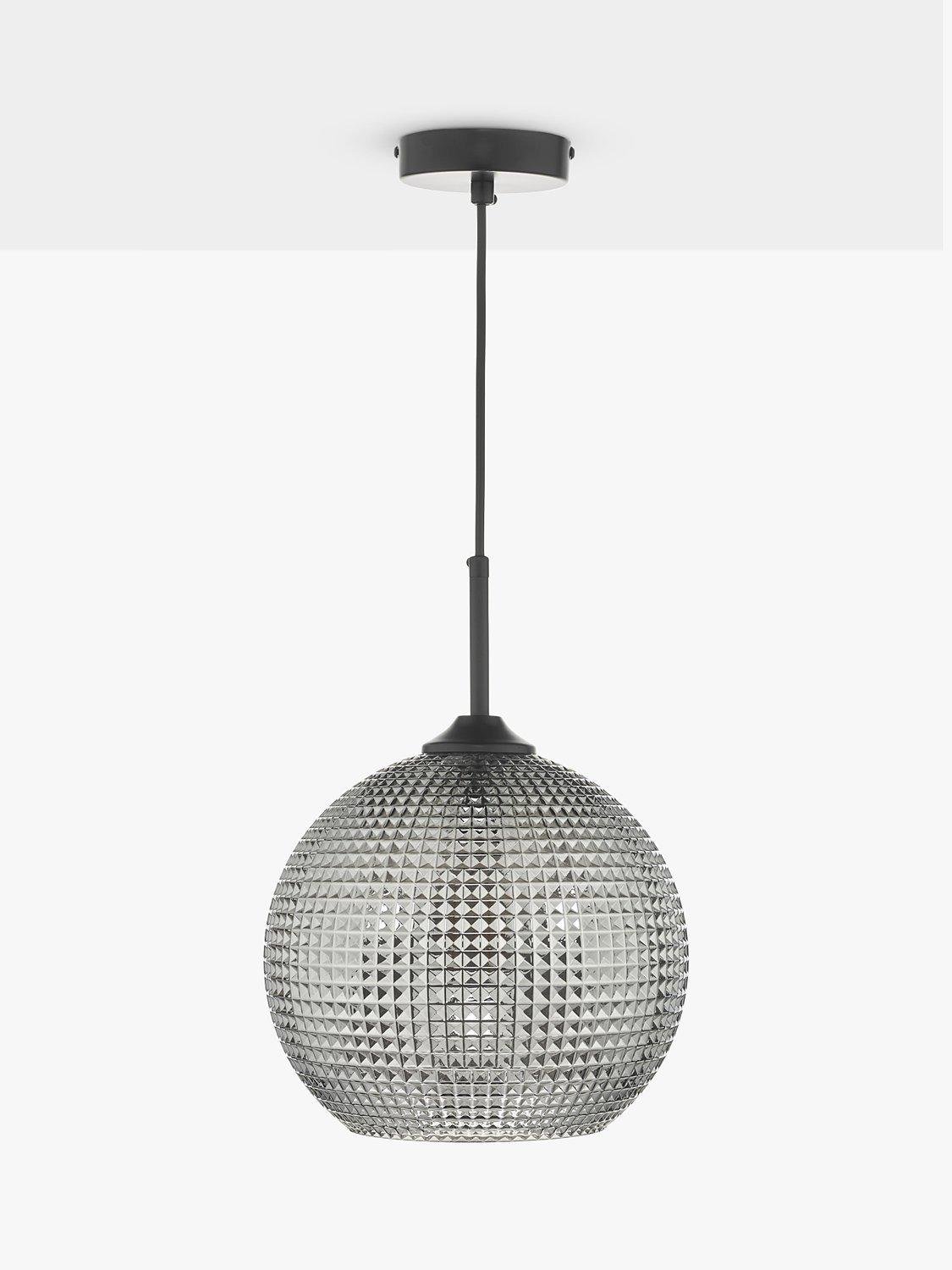 Där Soren textured glass ceiling light smoke finish (British brand)