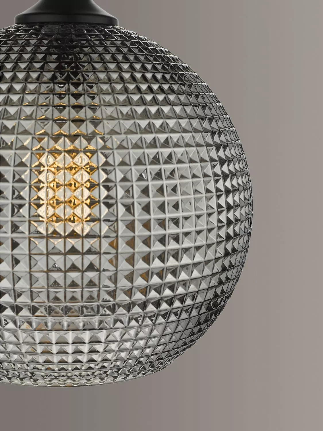 Där Soren textured glass ceiling light smoke finish (British brand)