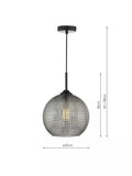 Där Soren textured glass ceiling light smoke finish (British brand)