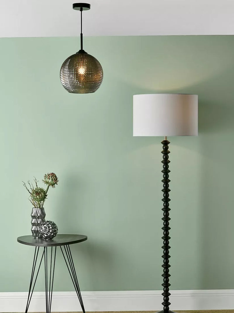 Där Soren textured glass ceiling light smoke finish (British brand)