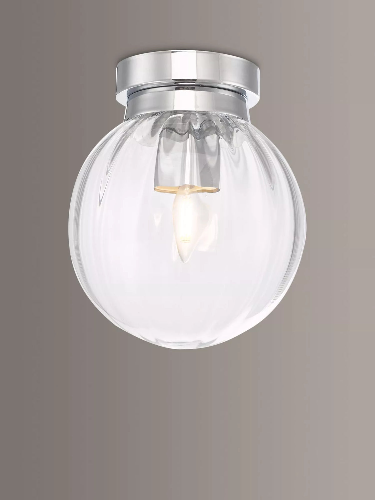 Där bathroom ceiling light clear polished chrome semi flush, UK version