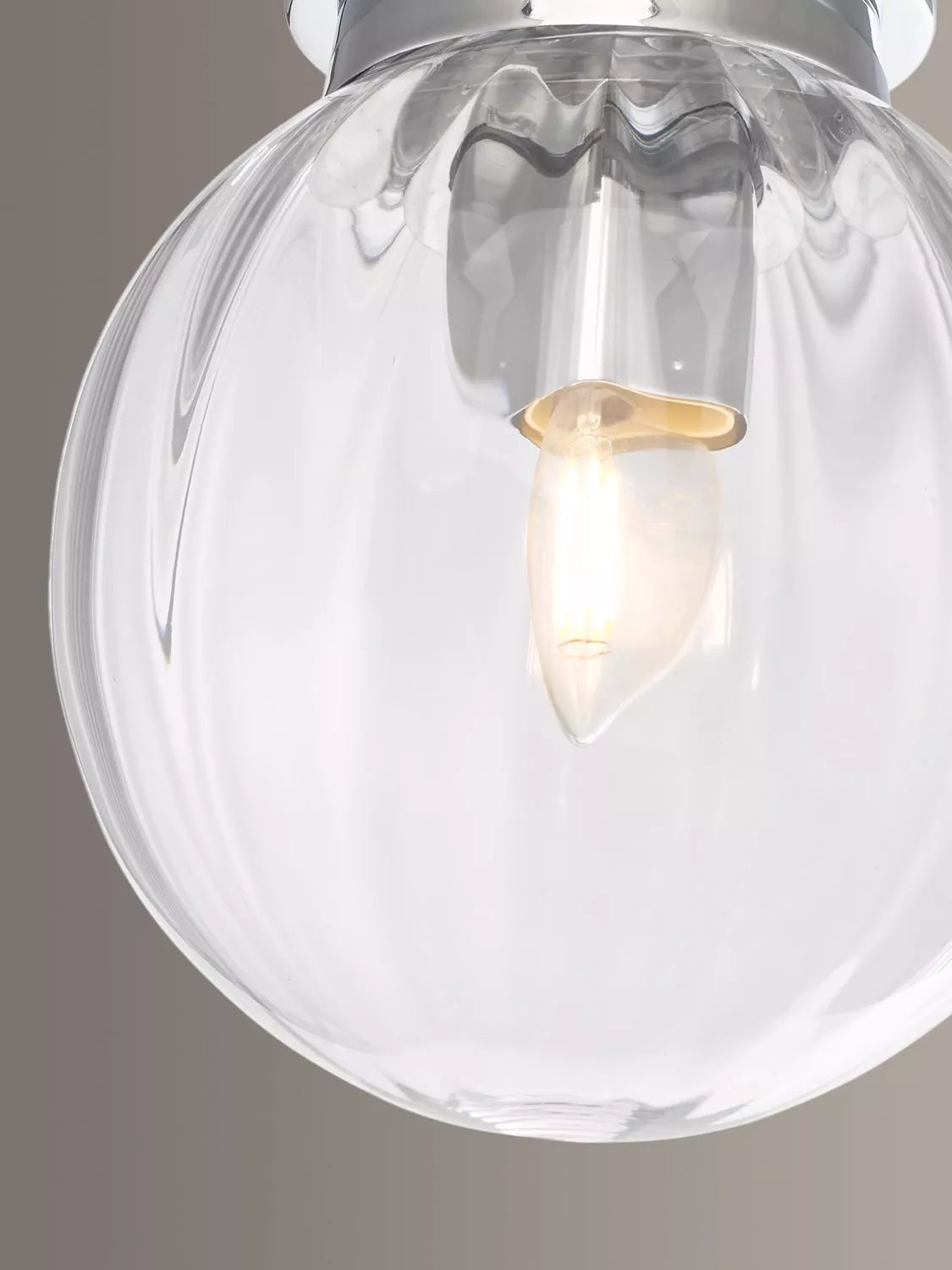 Där bathroom ceiling light clear polished chrome semi flush, UK version
