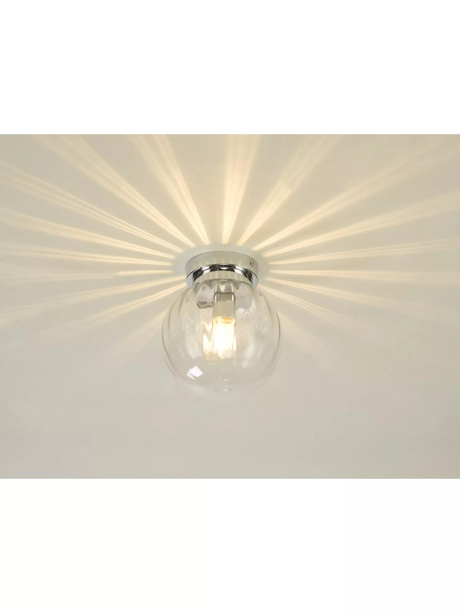 Där bathroom ceiling light clear polished chrome semi flush, UK version