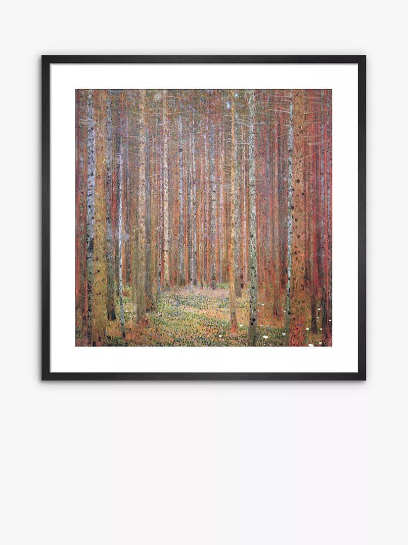 John Lewis Gustav Klimt Tannenwald I framed print orange, imported from the UK