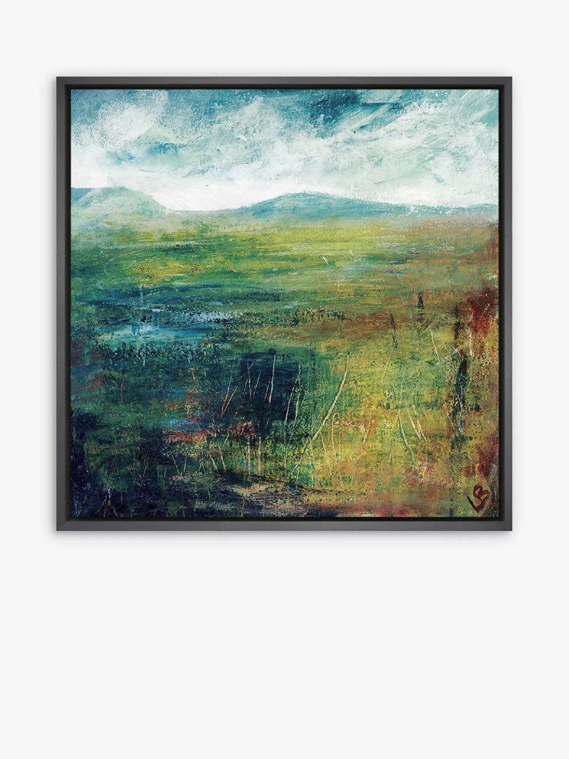 John Lewis Lesley Birch Hill and Water canvas print 94x94cm (British brand)