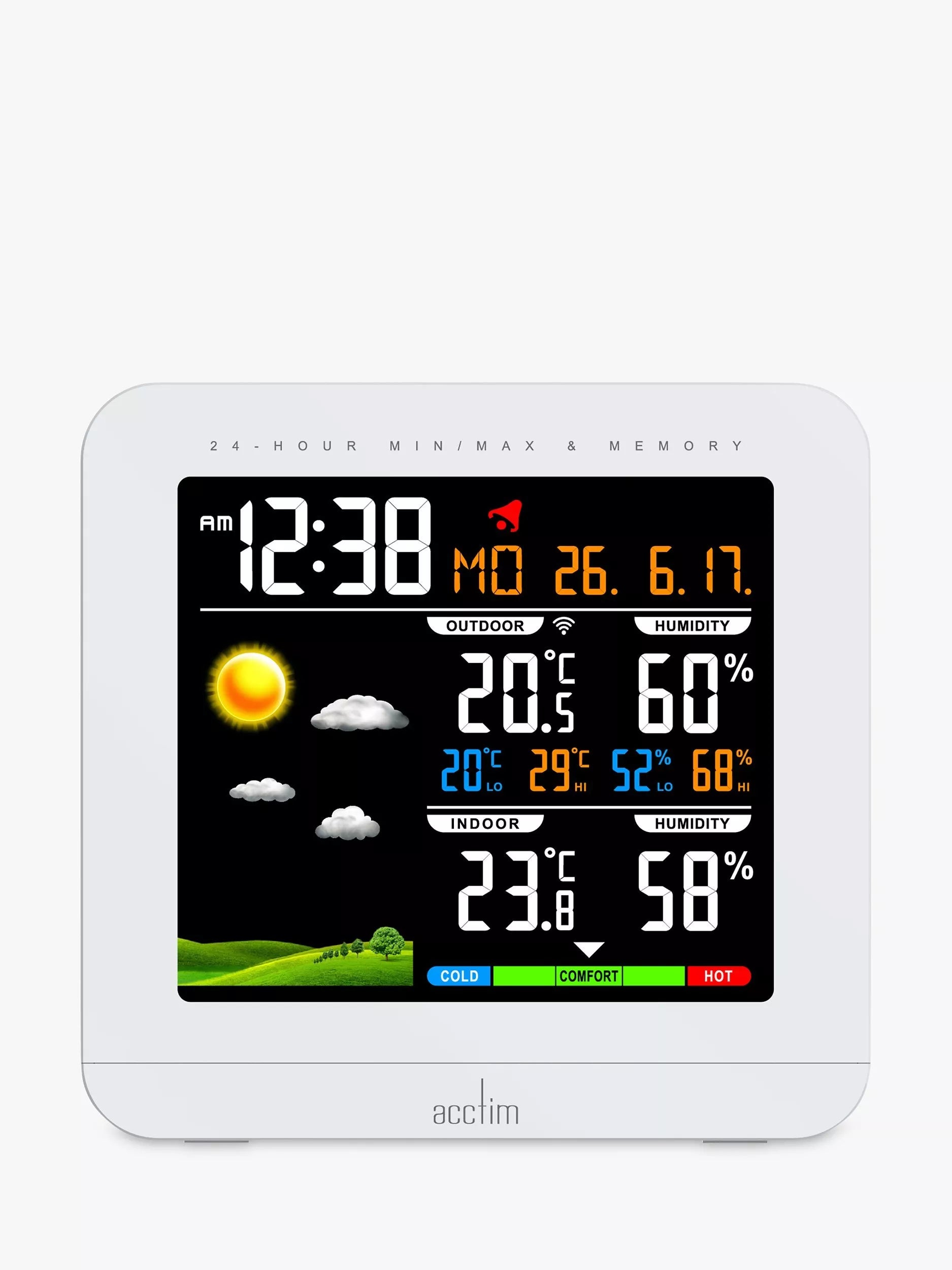 Acctim Wyndham weather station digital alarm clock - British product