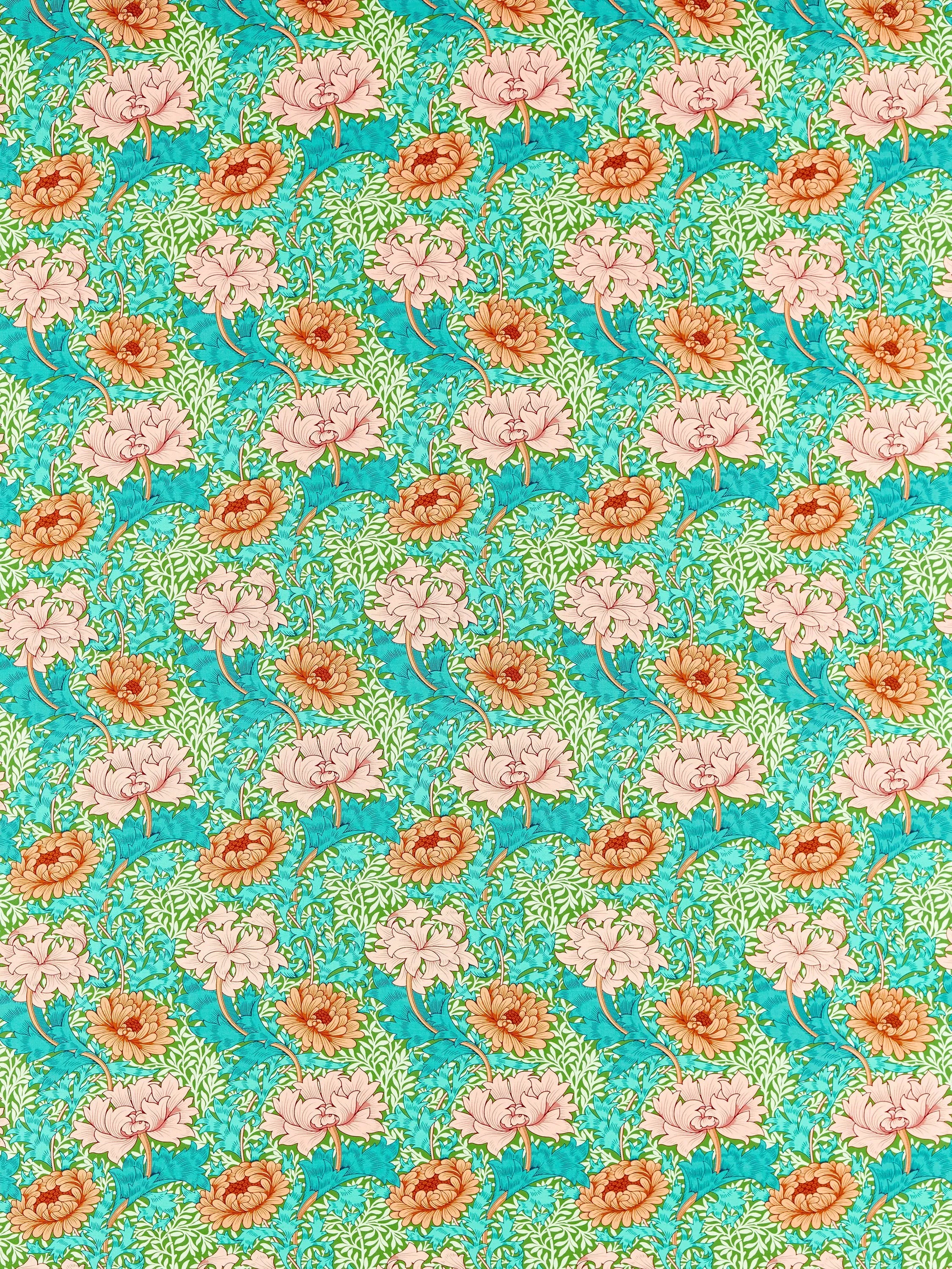 Morris & Co Chrysanthemum furnishing fabric - British product