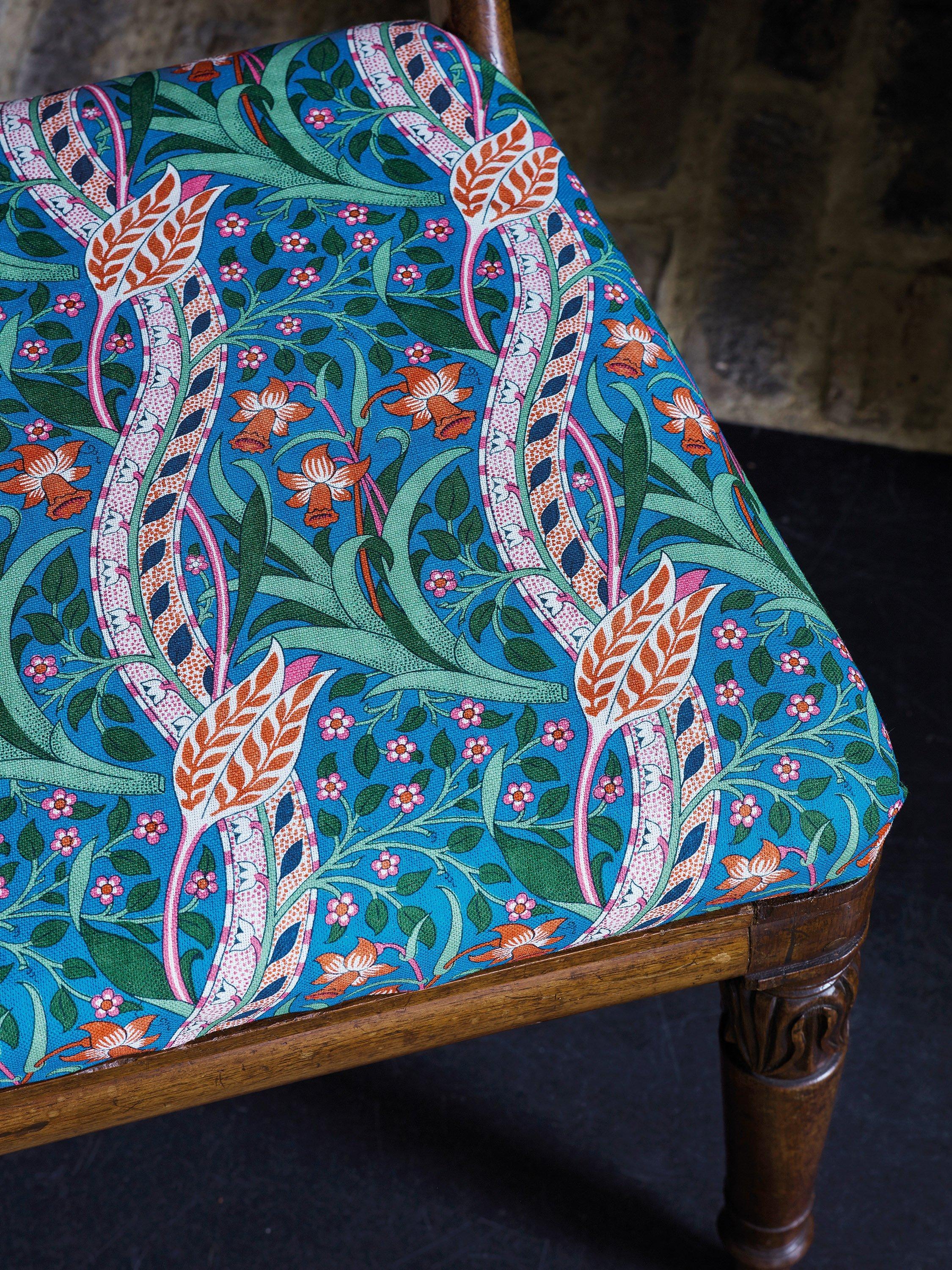Morris & Co. daffodil pattern furnishing fabric cotton linen, imported from the UK