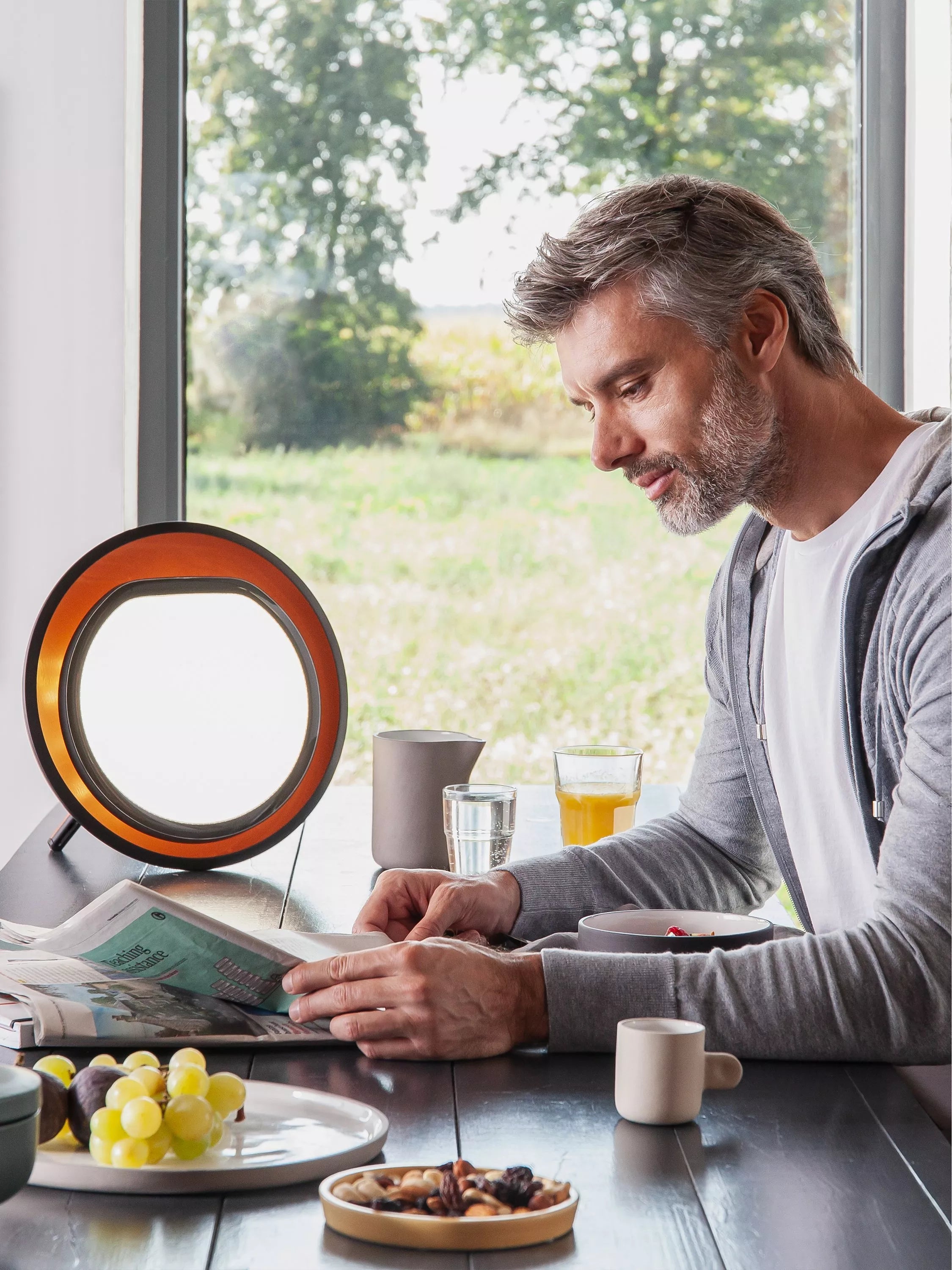 Lumie Halo light therapy lamp with touch control, imported from the UK