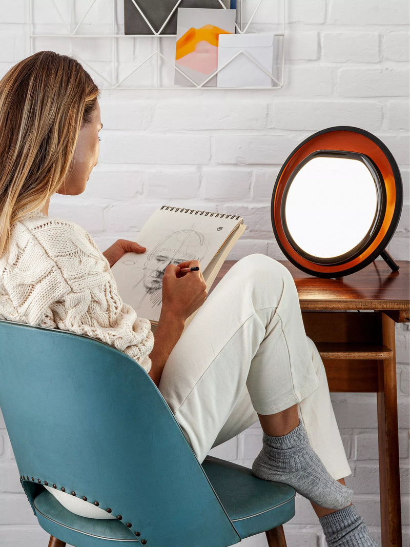 Lumie Halo light therapy lamp with touch control, imported from the UK
