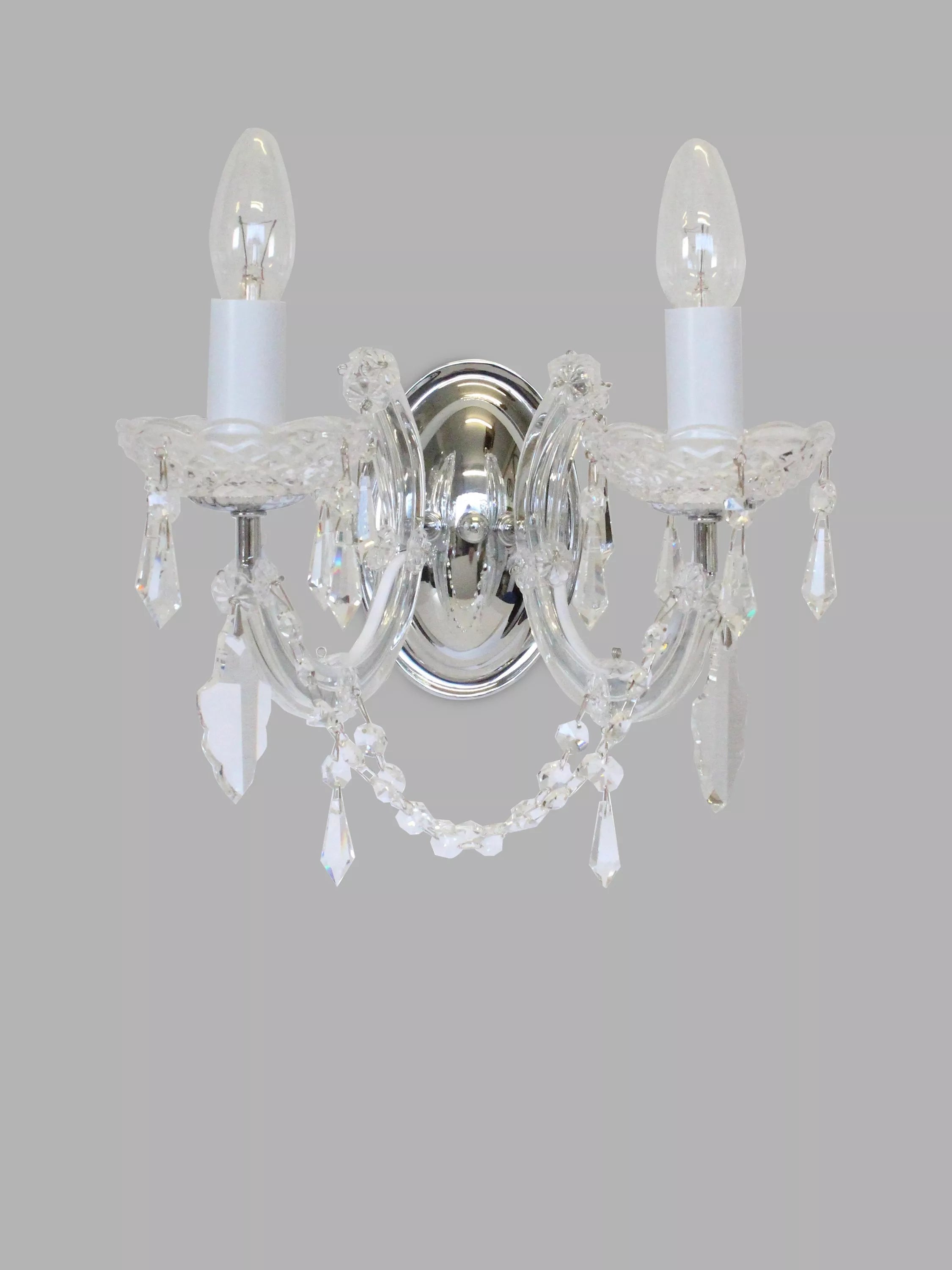 Impex Marie Theresa crystal wall light 23cm, imported from the UK