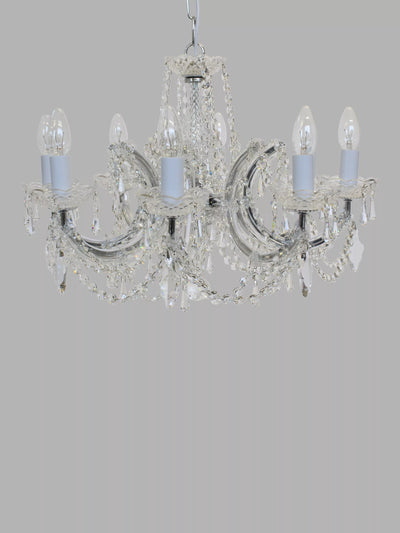 John Lewis Impex Marie Theresa Crystal Chandelier Ceiling Light, 8 Arms- Buy online at McGrocer