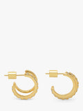 Estella Bartlett double hoop earrings with cubic zirconia stones, gold plated (British brand)