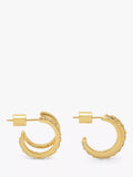 Estella Bartlett double hoop earrings with cubic zirconia stones, gold plated (British brand)
