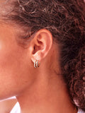 Estella Bartlett double hoop earrings with cubic zirconia stones, gold plated (British brand)