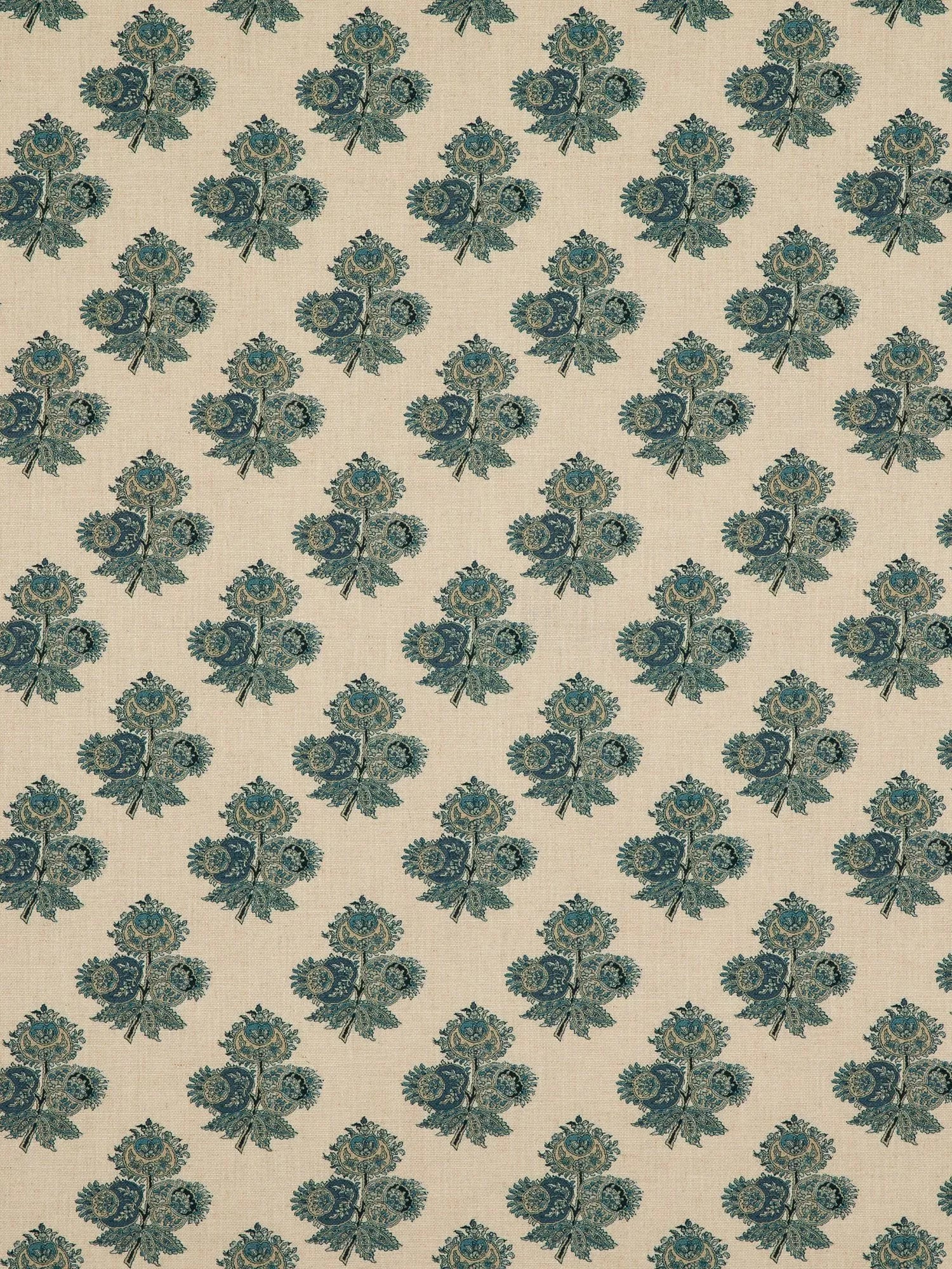 GP & J Baker Poppy Paisley furnishing fabric with trefoil pattern (British brand)