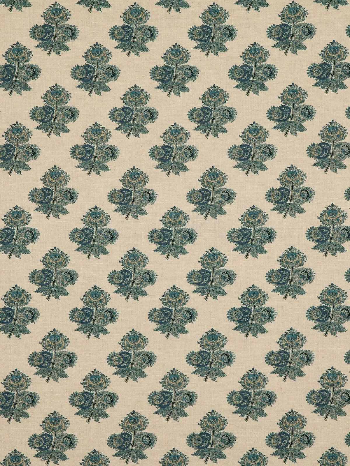 GP & J Baker Poppy Paisley furnishing fabric with trefoil pattern (British brand)