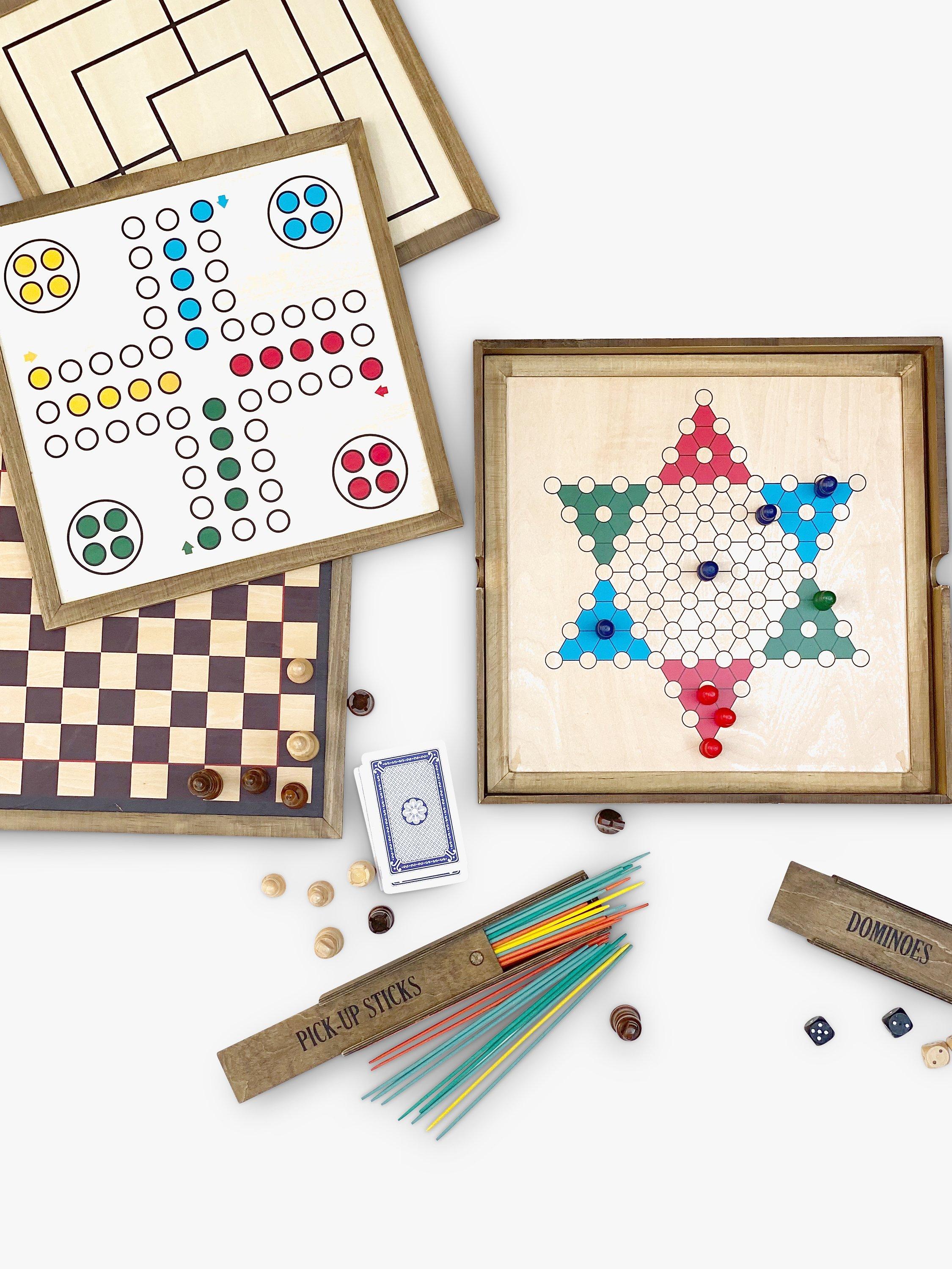 Solesmith Personalised Family Games Set wooden board game box (British brand)