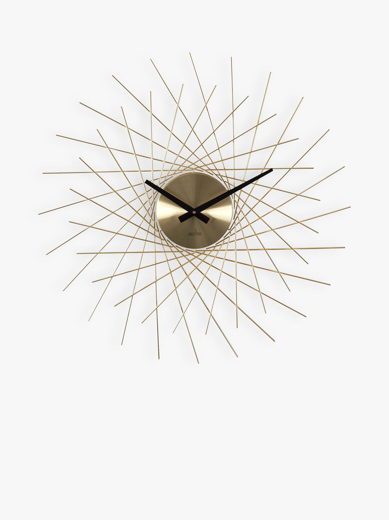 Sunburst-Inspired Metal Analogue Quartz Wall Clock 49cm
