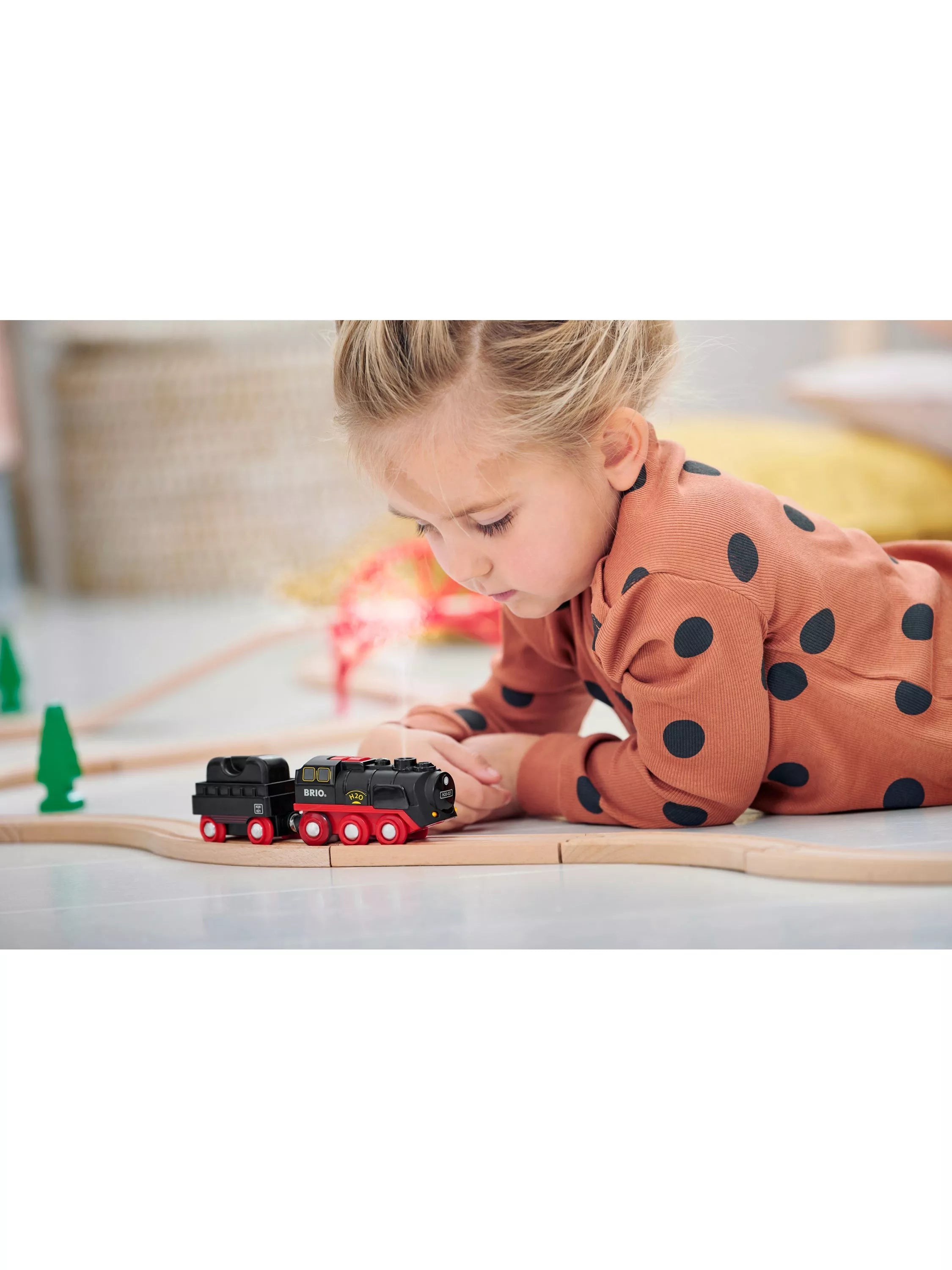 BRIO battery-operated steaming train toy (British brand)