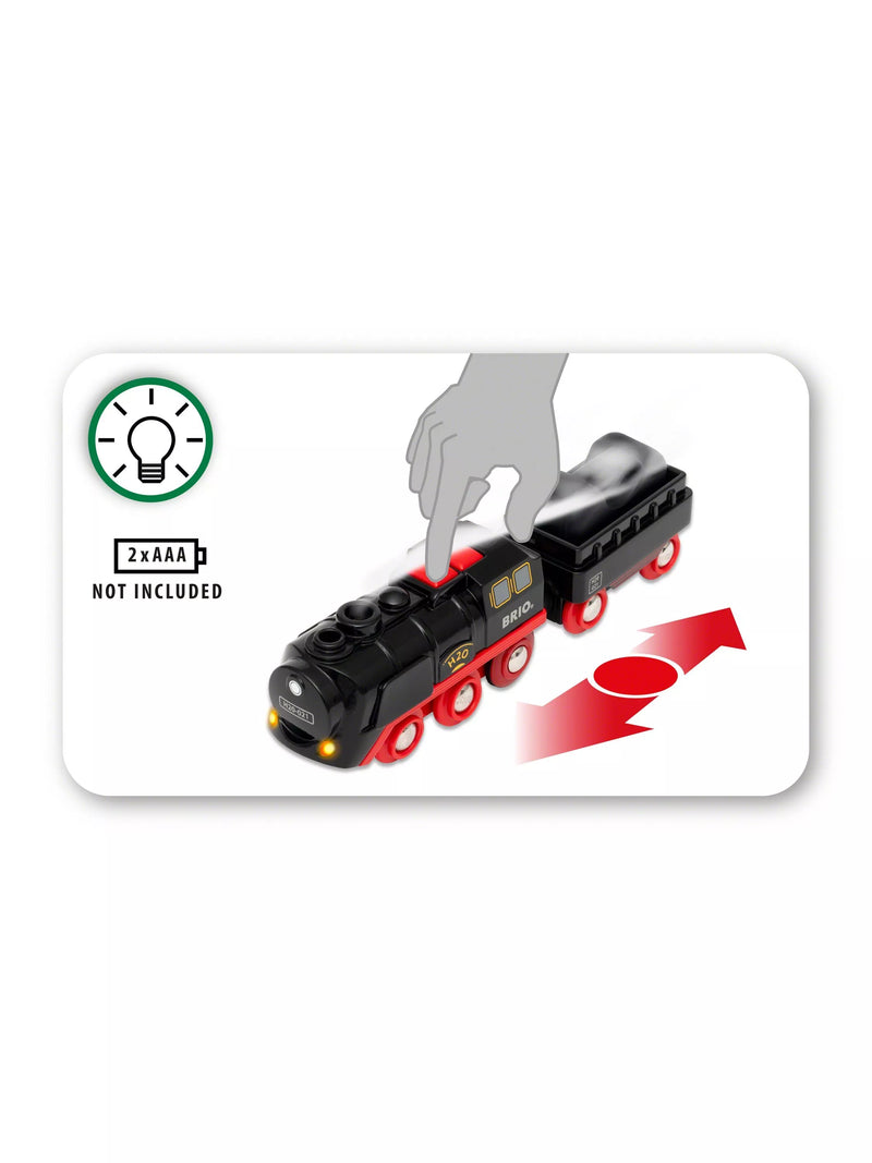 BRIO battery-operated steaming train toy (British brand)