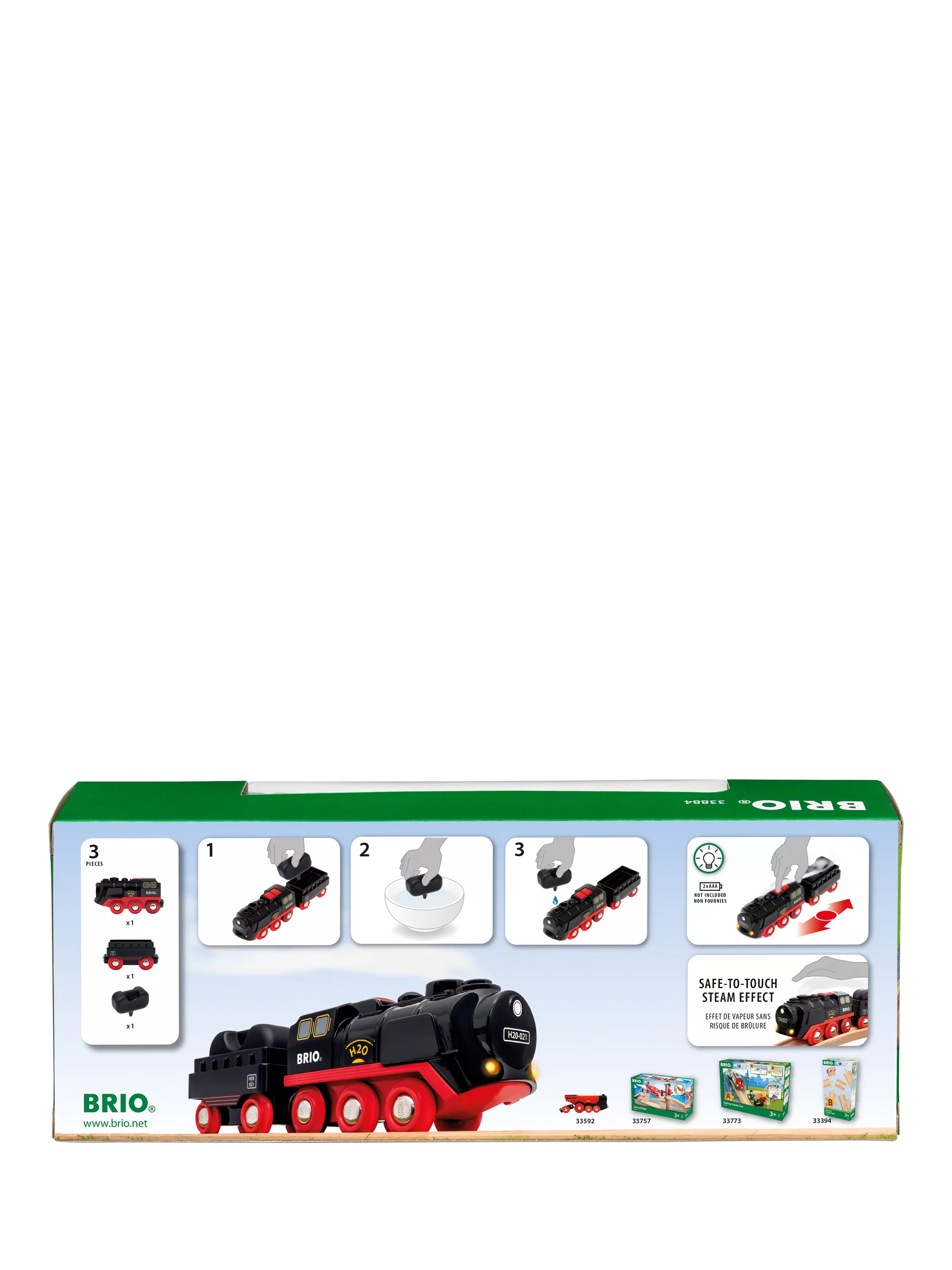 BRIO battery-operated steaming train toy (British brand)
