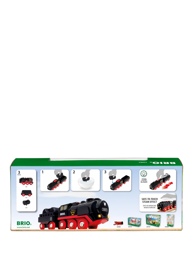 BRIO battery-operated steaming train toy (British brand)