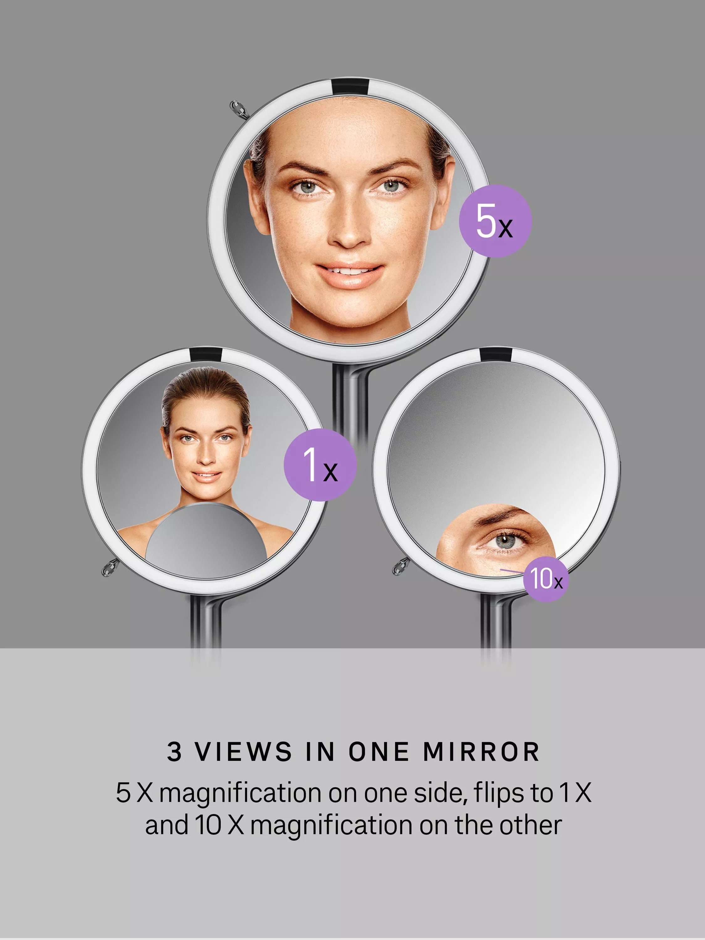 Simplehuman Sensor Trio Max mirror brushed stainless steel - British product