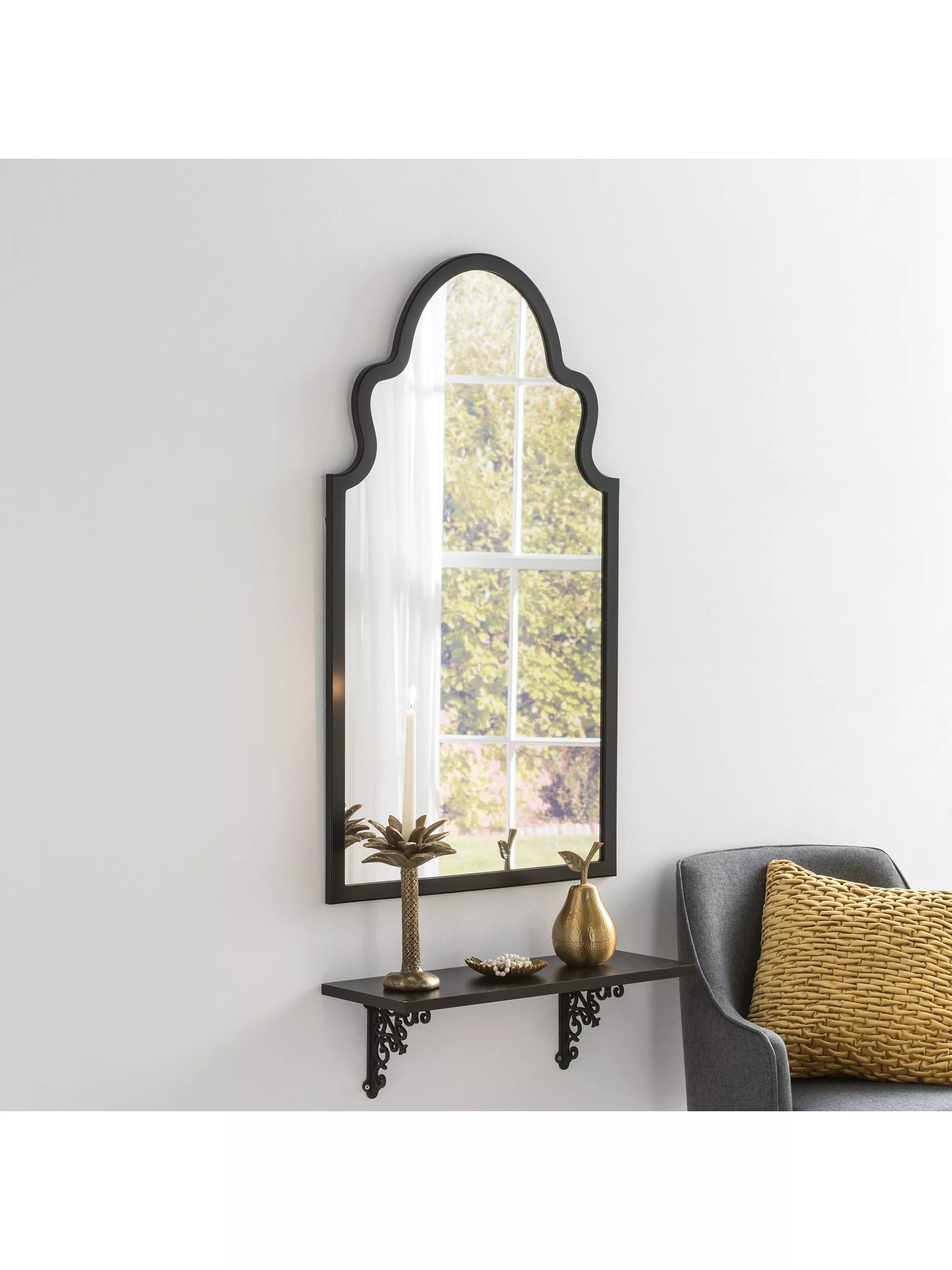 Yearn decorative wall mirror black 98x52cm, UK version