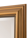Yearn wall mirror ribbed beaded frame gold 94x69cm, UK version