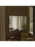 Yearn Bevelled Mitre Glass Rectangular Frame Wall Mirror Clear/Black