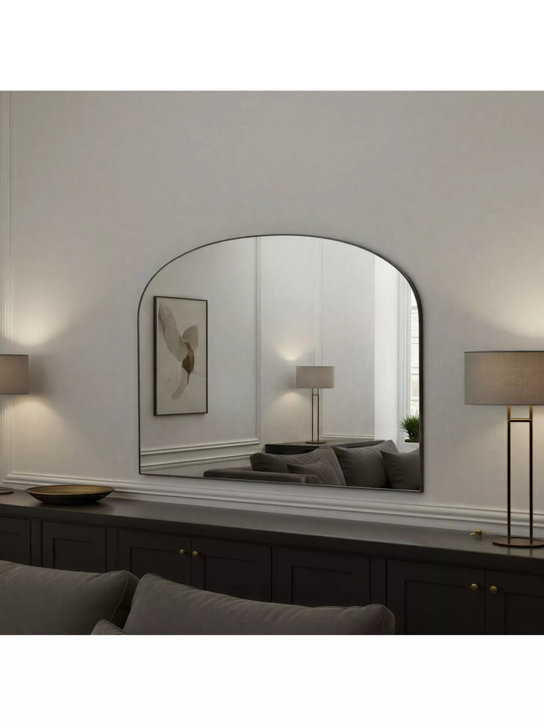 Yearn Gilt Wood Framed Overmantel Wall Mirror, 70 x 92cm