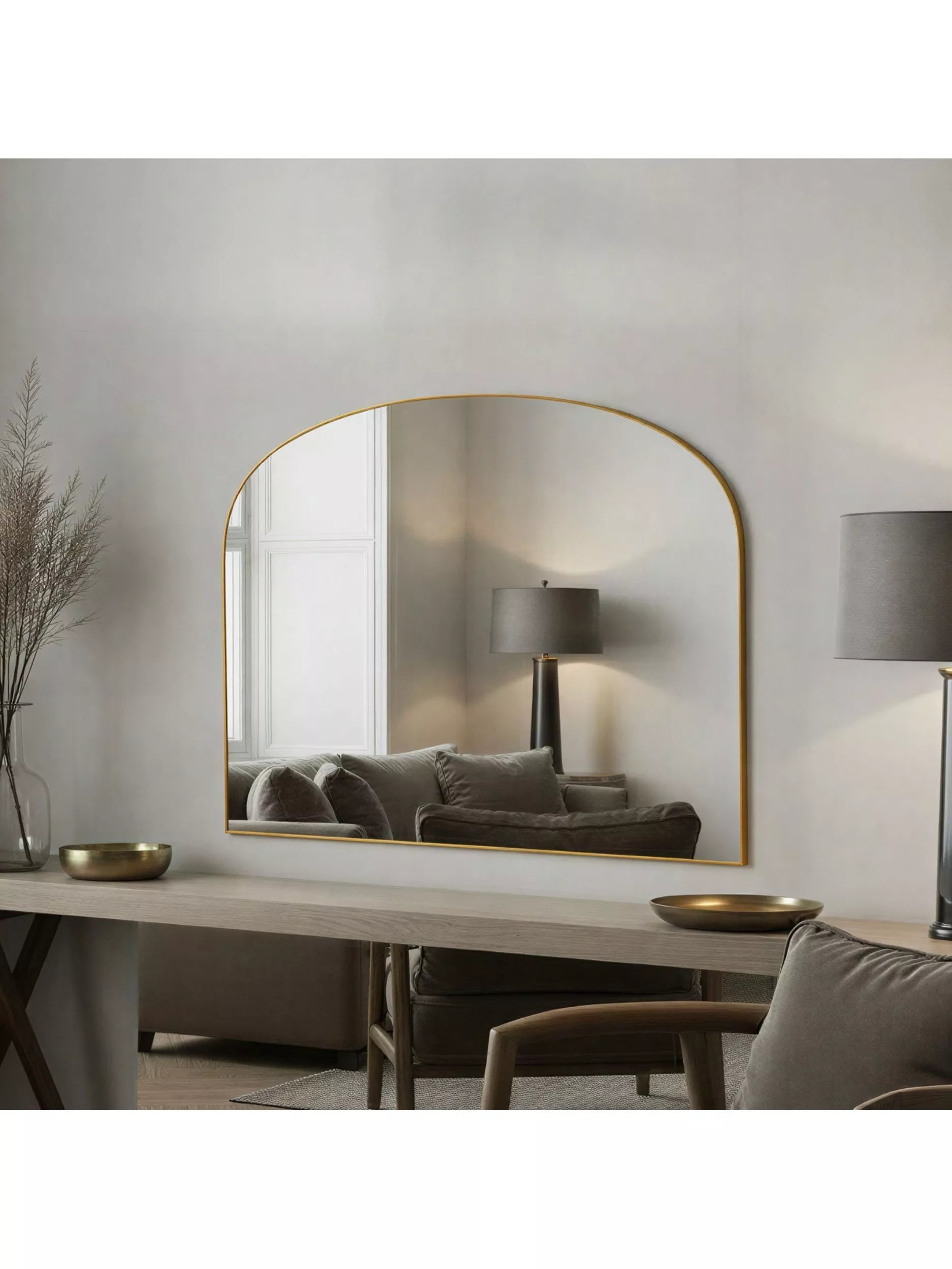 Yearn Gilt Wood Framed Overmantel Wall Mirror, 70 x 92cm