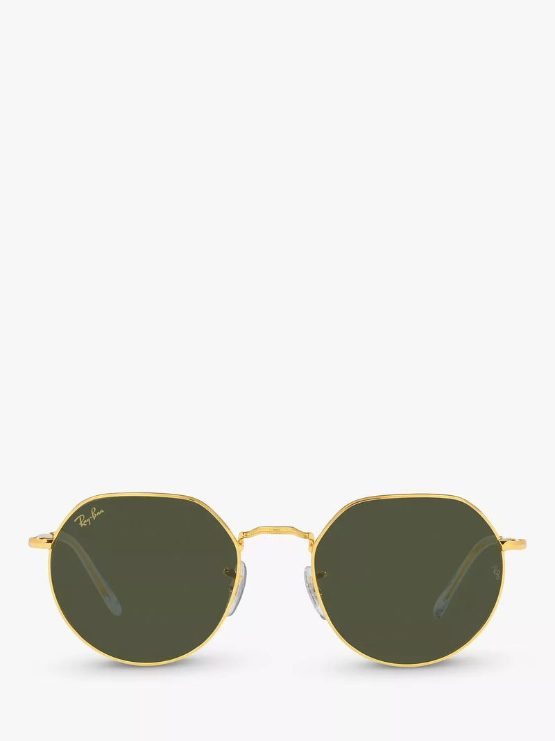 Ray-Ban Jack hexagonal sunglasses gold classic green, imported from the UK