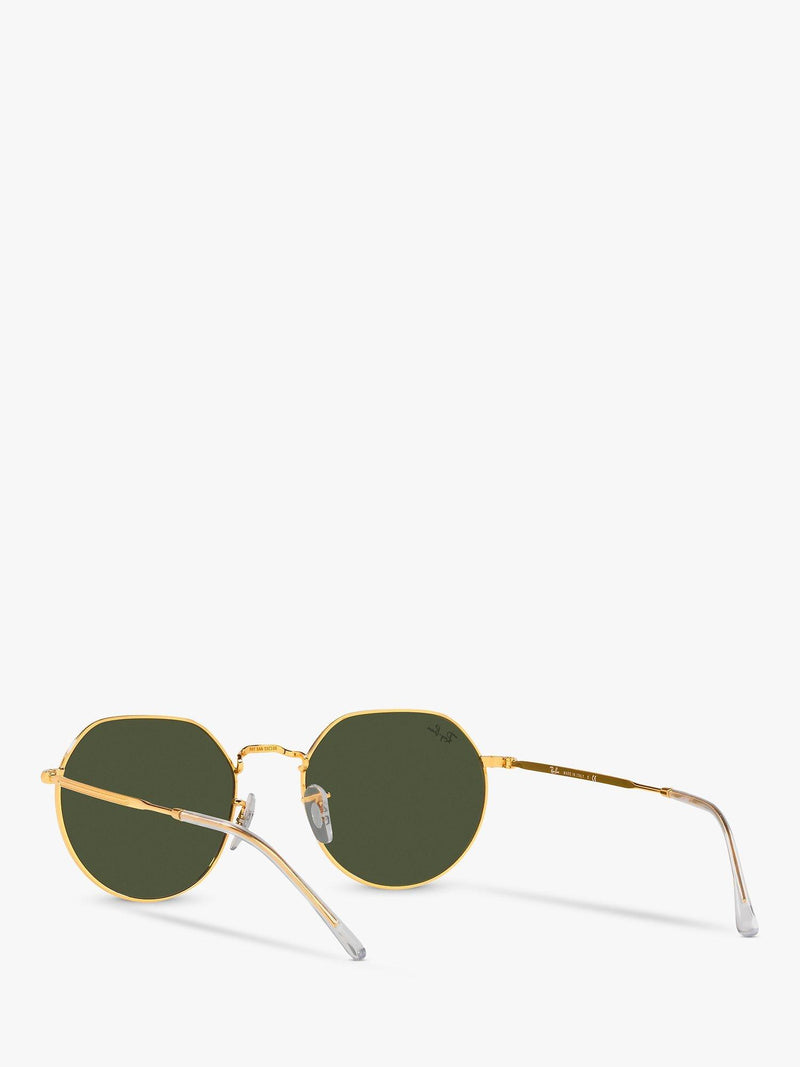 Ray-Ban Jack hexagonal sunglasses gold classic green, imported from the UK