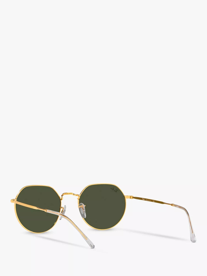 Ray-Ban Jack hexagonal sunglasses gold classic green, imported from the UK