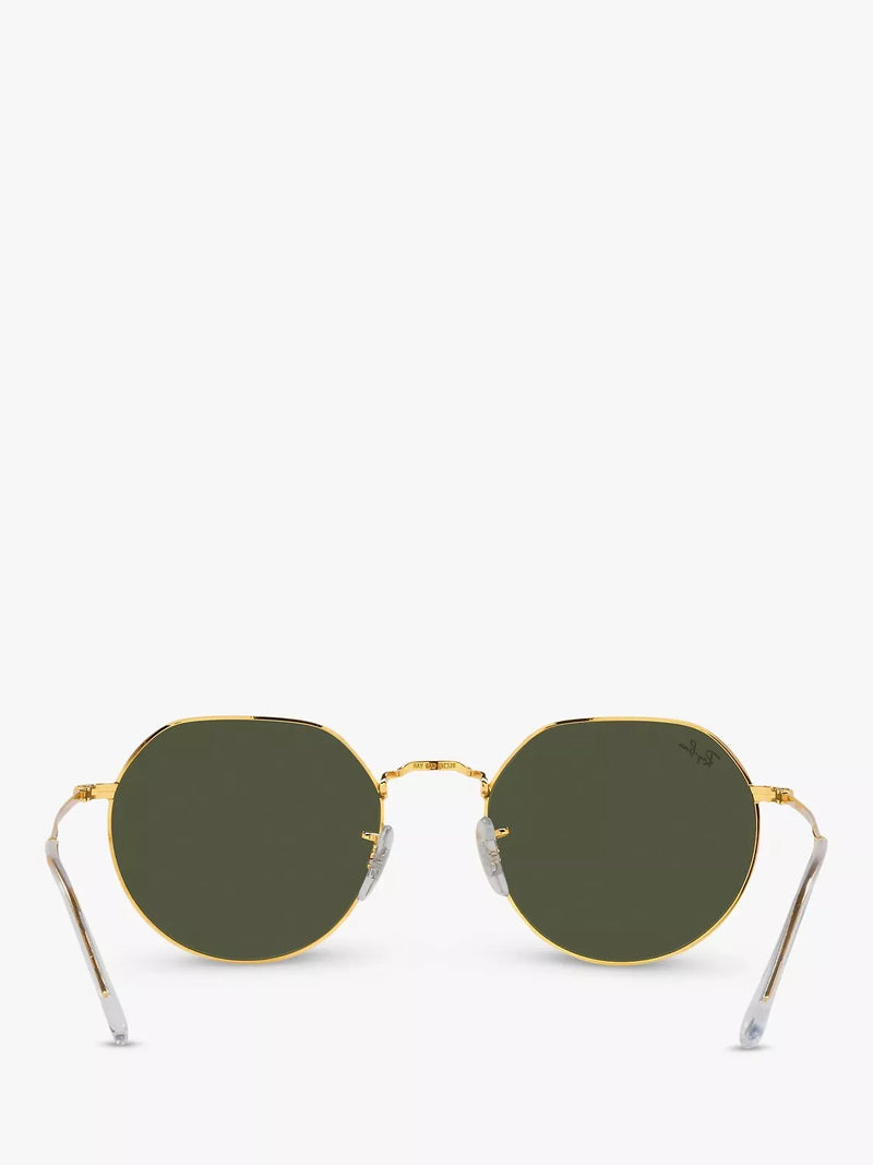 Ray-Ban Jack hexagonal sunglasses gold classic green, imported from the UK