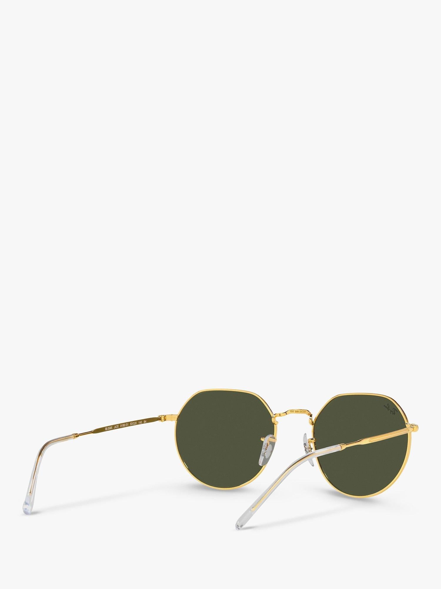 Ray-Ban Jack hexagonal sunglasses gold classic green, imported from the UK