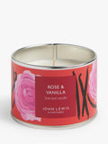 John Lewis scented candle Rose & Vanilla 225g, UK version