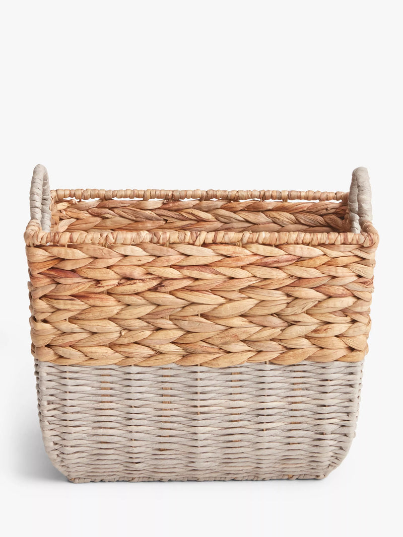 John Lewis storage basket in water hyacinth and paper rope - British product