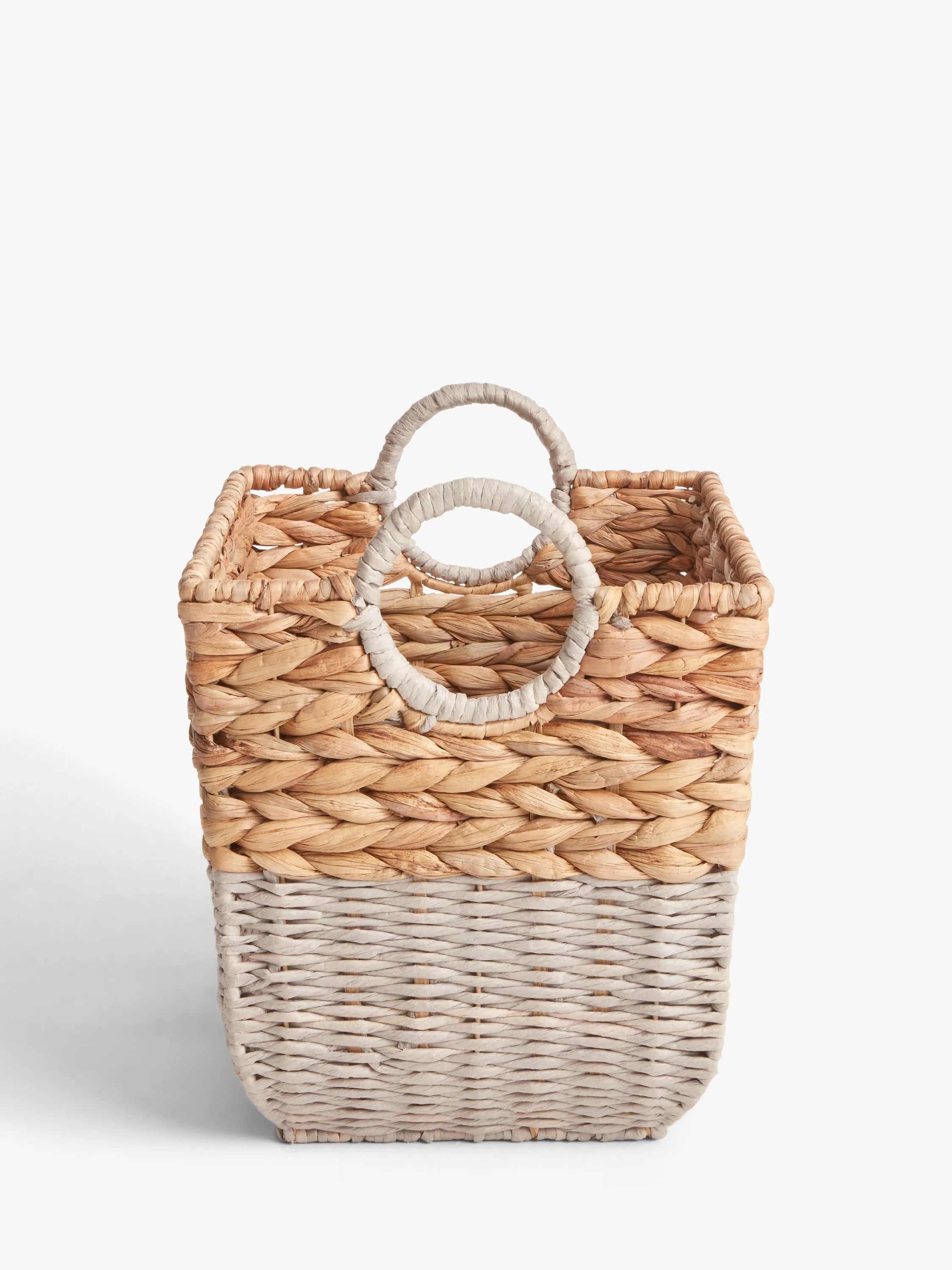 John Lewis storage basket in water hyacinth and paper rope - British product